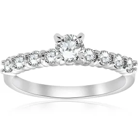 1 1/2 Ct Diamond Engagement Ring 14k White Gold