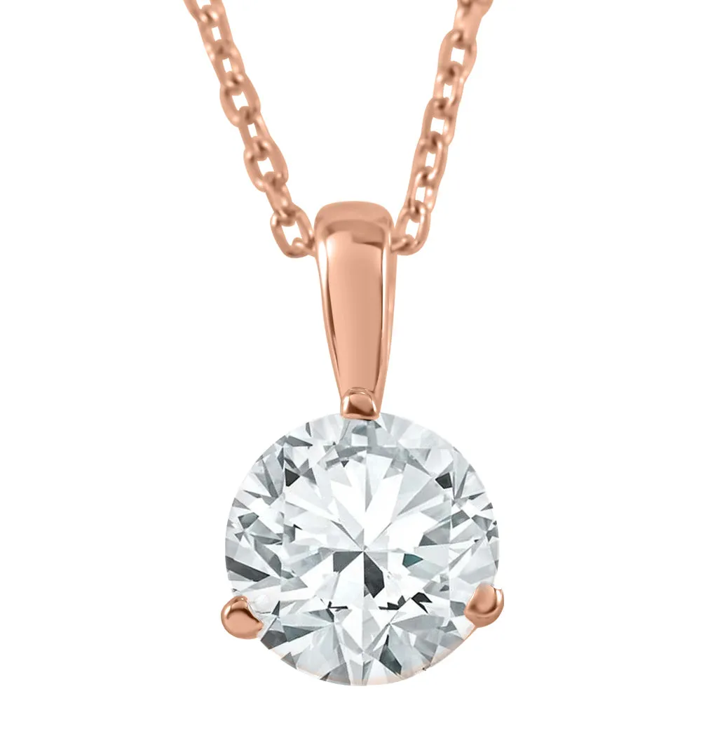 1 1/2 ct Solitaire Lab Grown Diamond Pendant available in 14K and Platinum