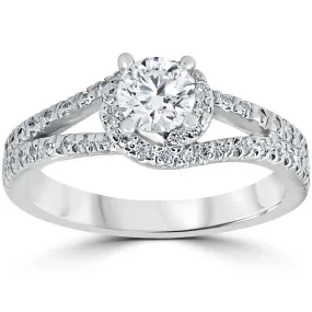 1 1/6ct Twist Diamond Engagement Ring 14K White Gold