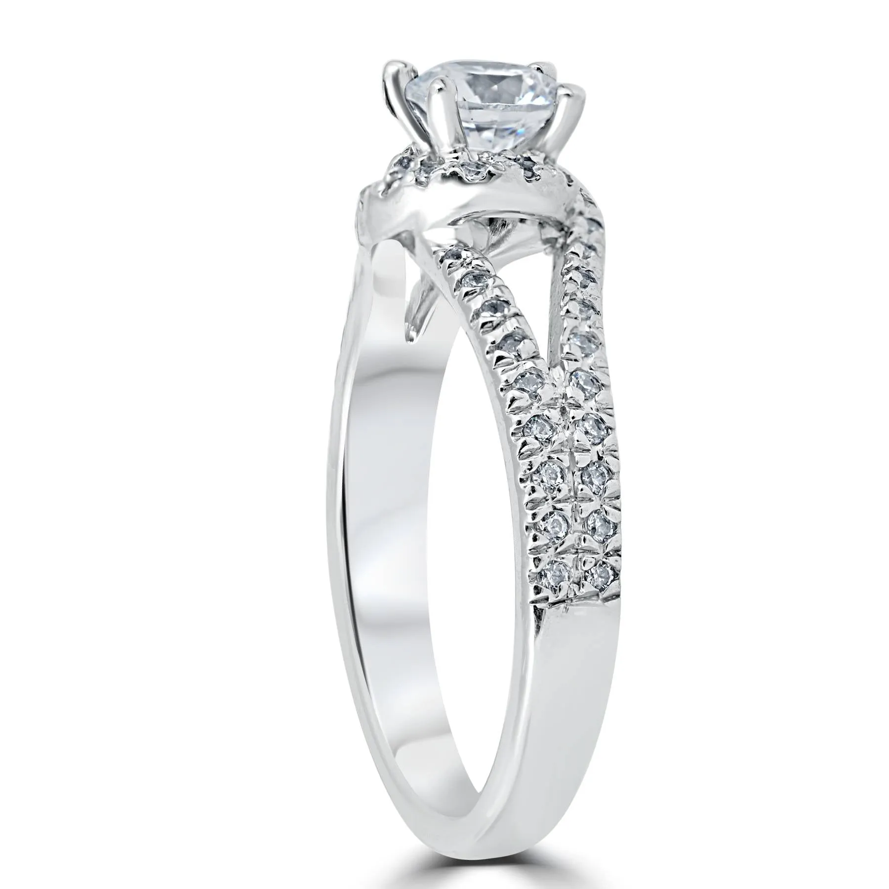 1 1/6ct Twist Diamond Engagement Ring 14K White Gold