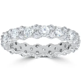 1 7/8 cttw Diamond Eternity Wedding Ring Stackable Band 14k White Gold