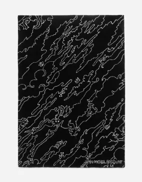 1308 Maha Basquiat Chalk Camo Rug Black