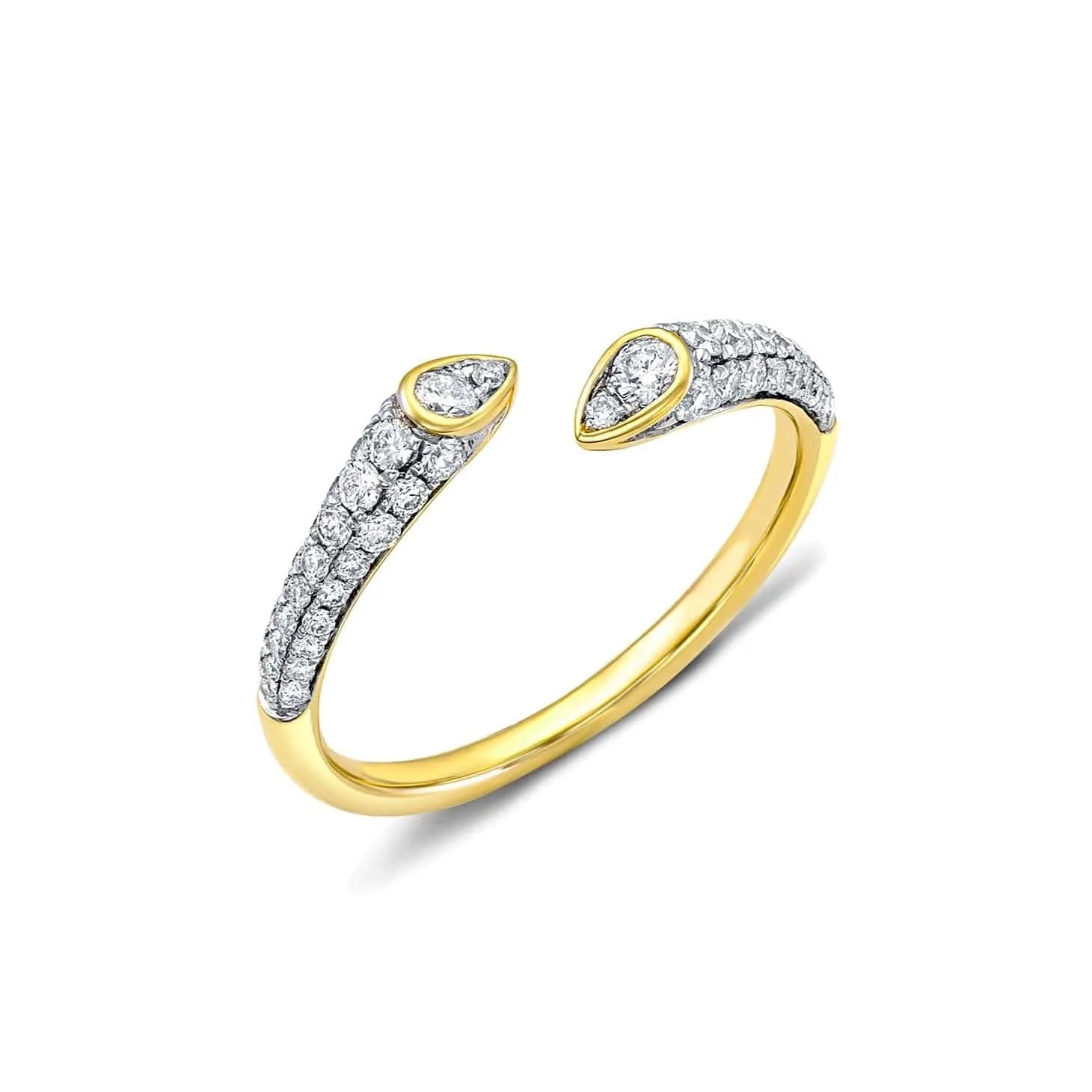 18 kt Yellow Gold Diamond Open Gap Band