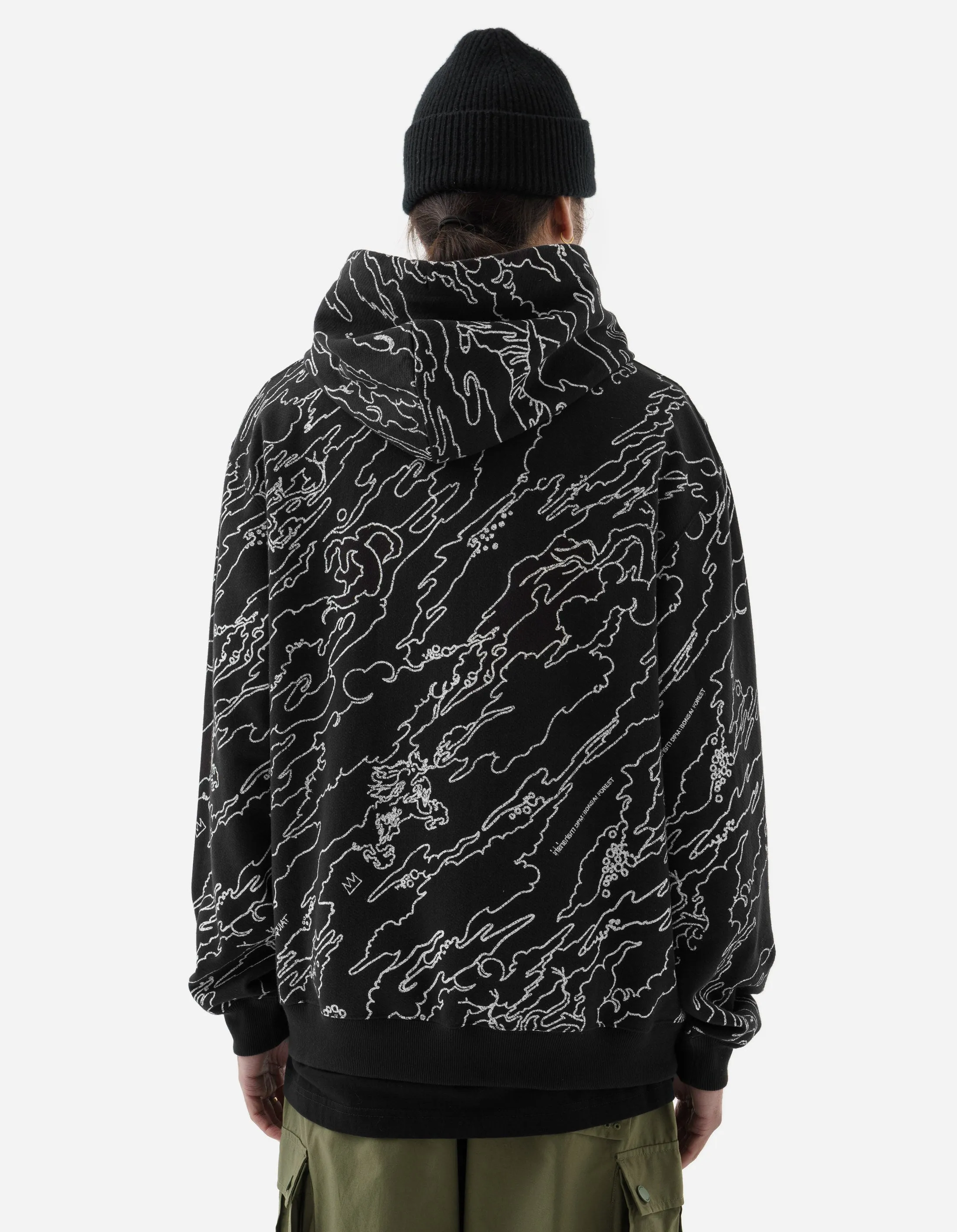 5130 Maha Basquiat Camo Hooded Sweat Black