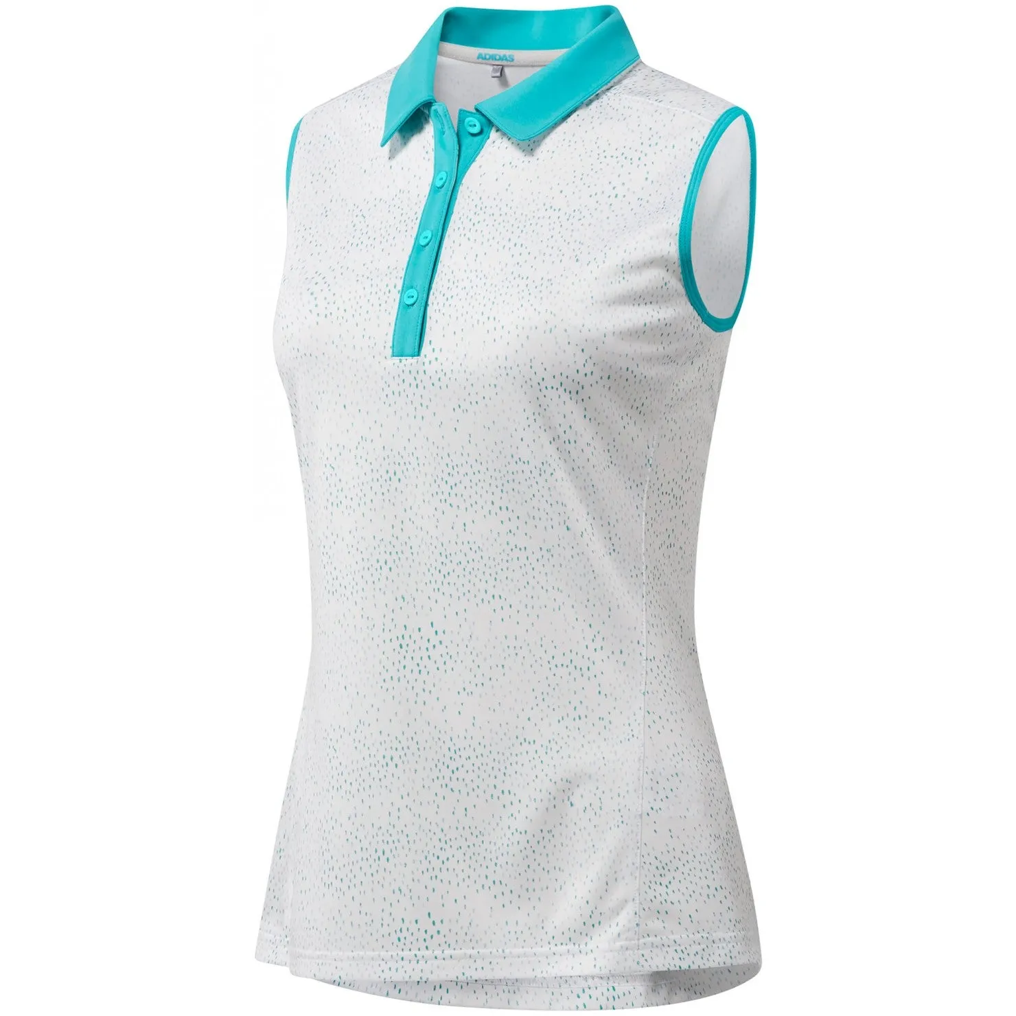 Adidas Womens Dot Print Sleeveless Golf Polo Shirt