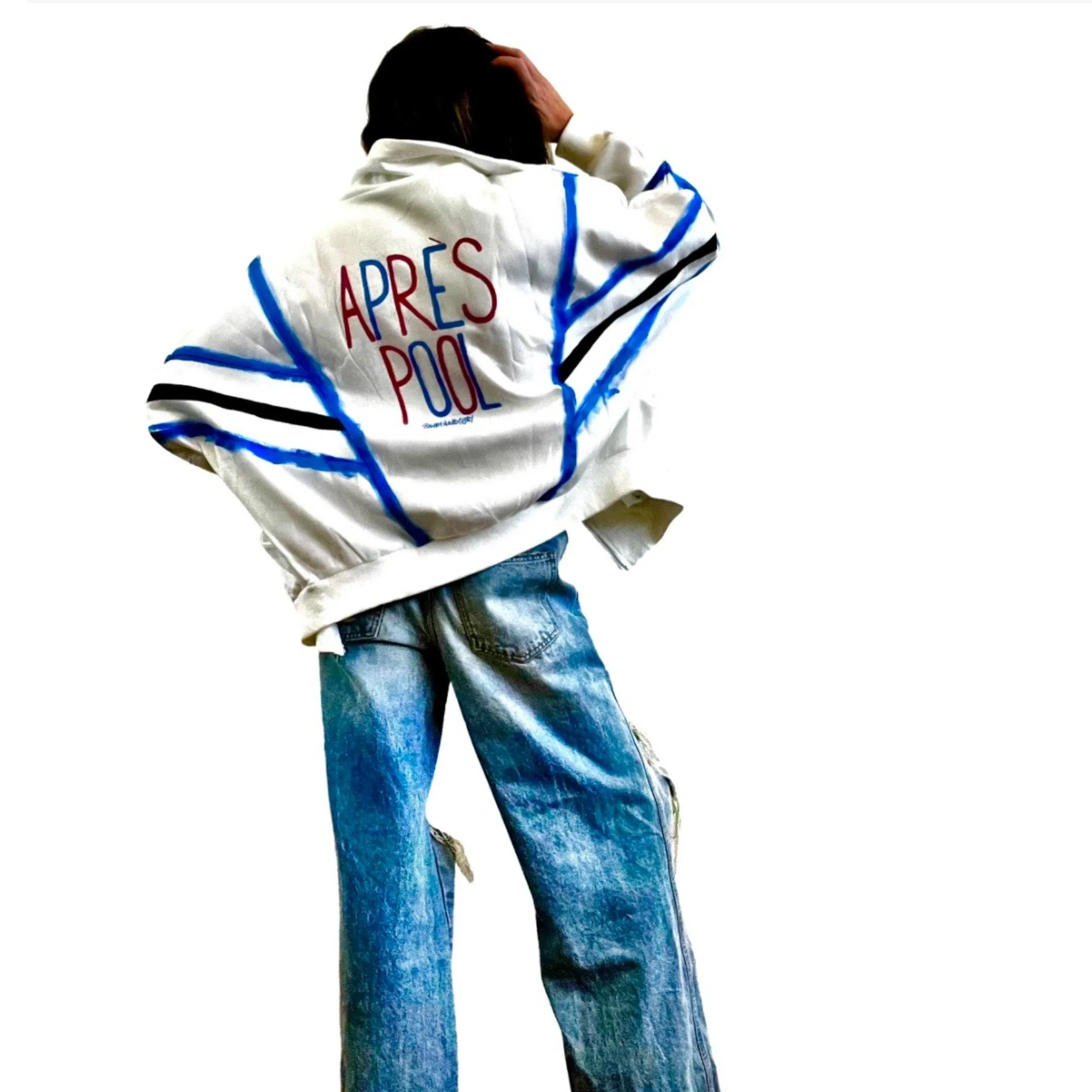 'APRES POOL' PAINTED SWEAT JACKET