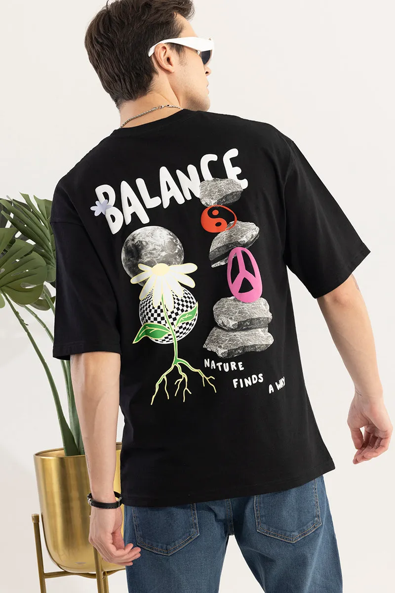 Balance Black Oversized T-Shirt