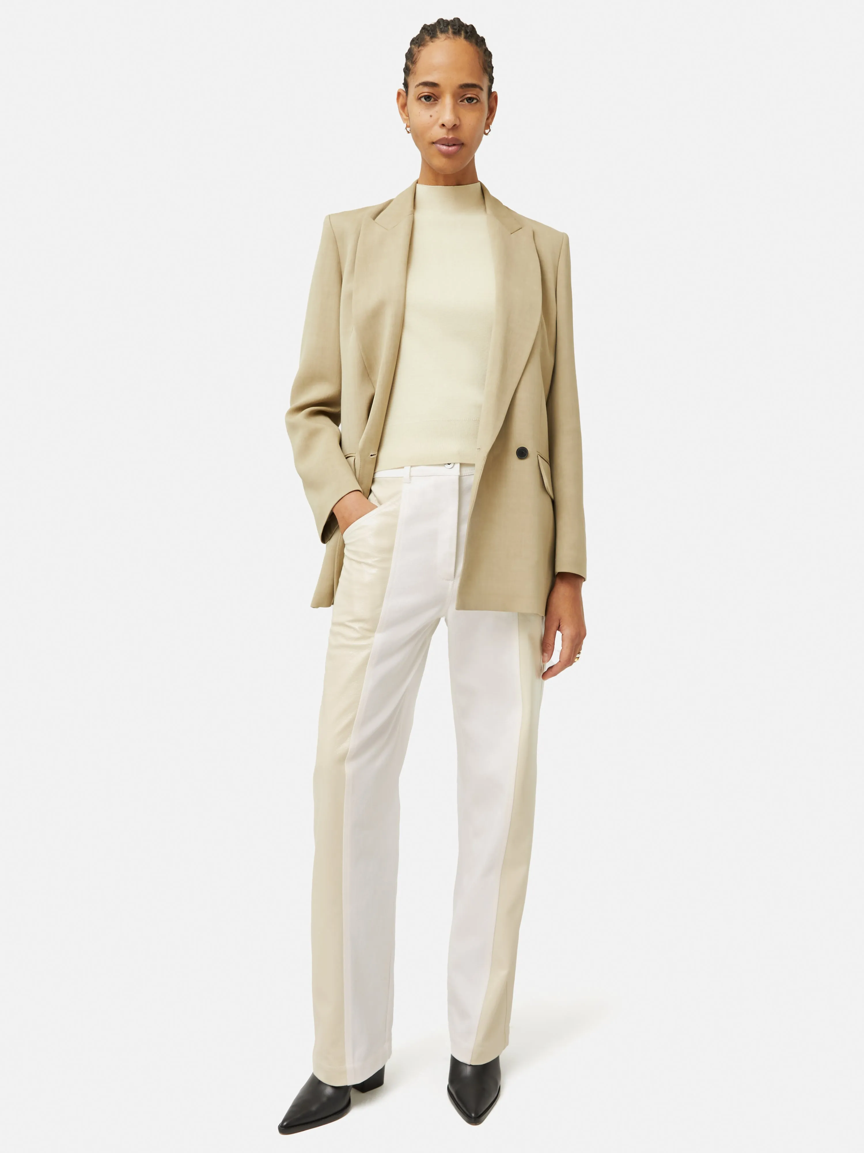 Beck Patent Panelled Jean | Cream