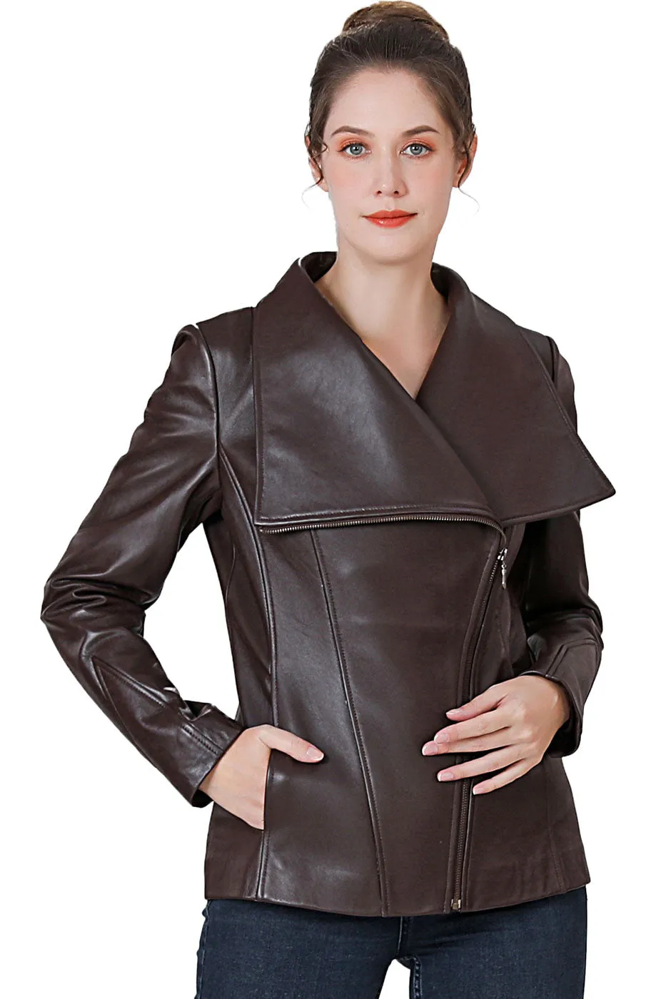 BGSD Women Mara Lambskin Leather Jacket