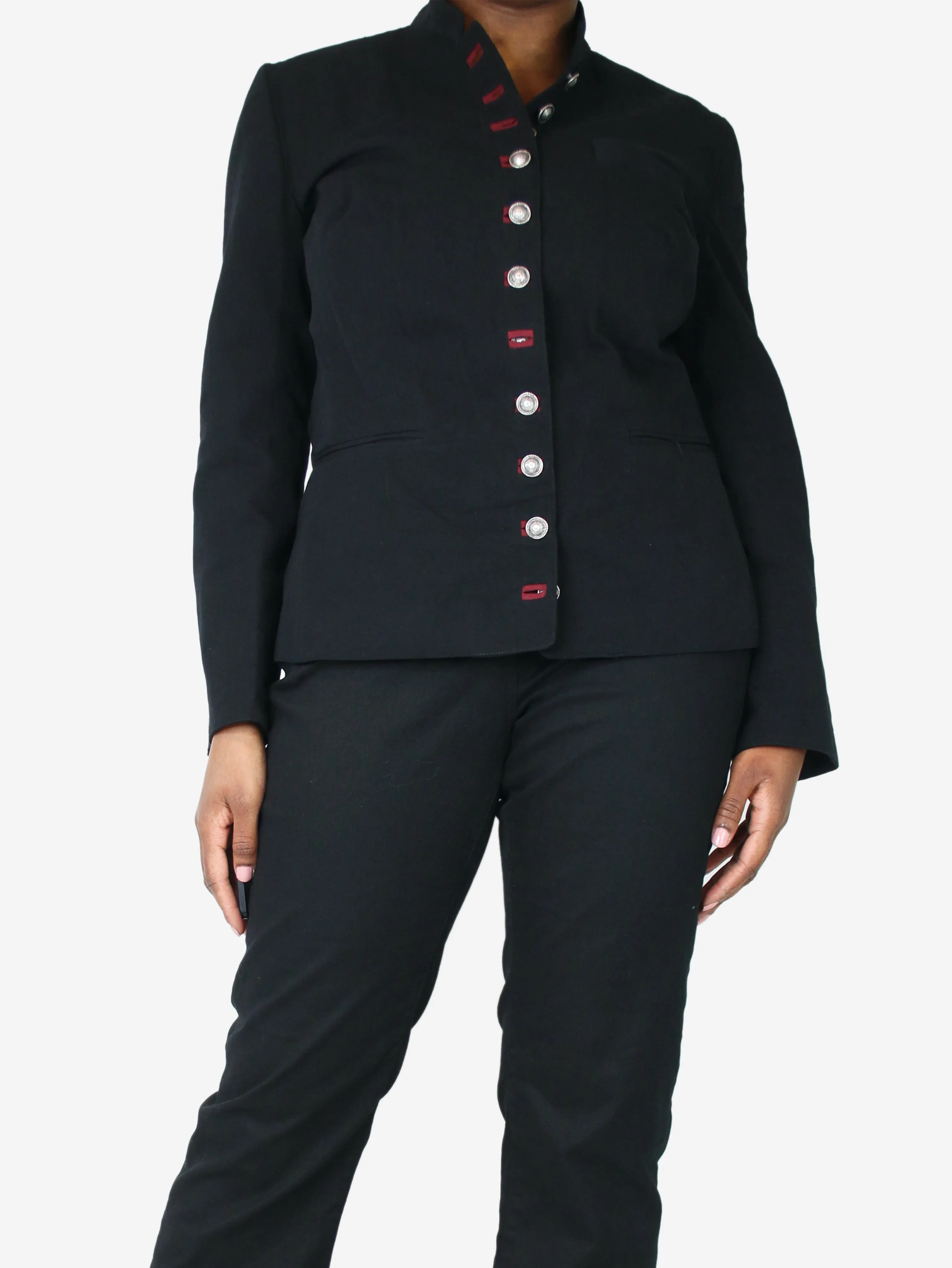 Black buttoned jacket - size UK 16