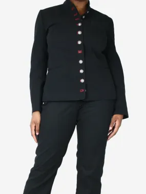 Black buttoned jacket - size UK 16