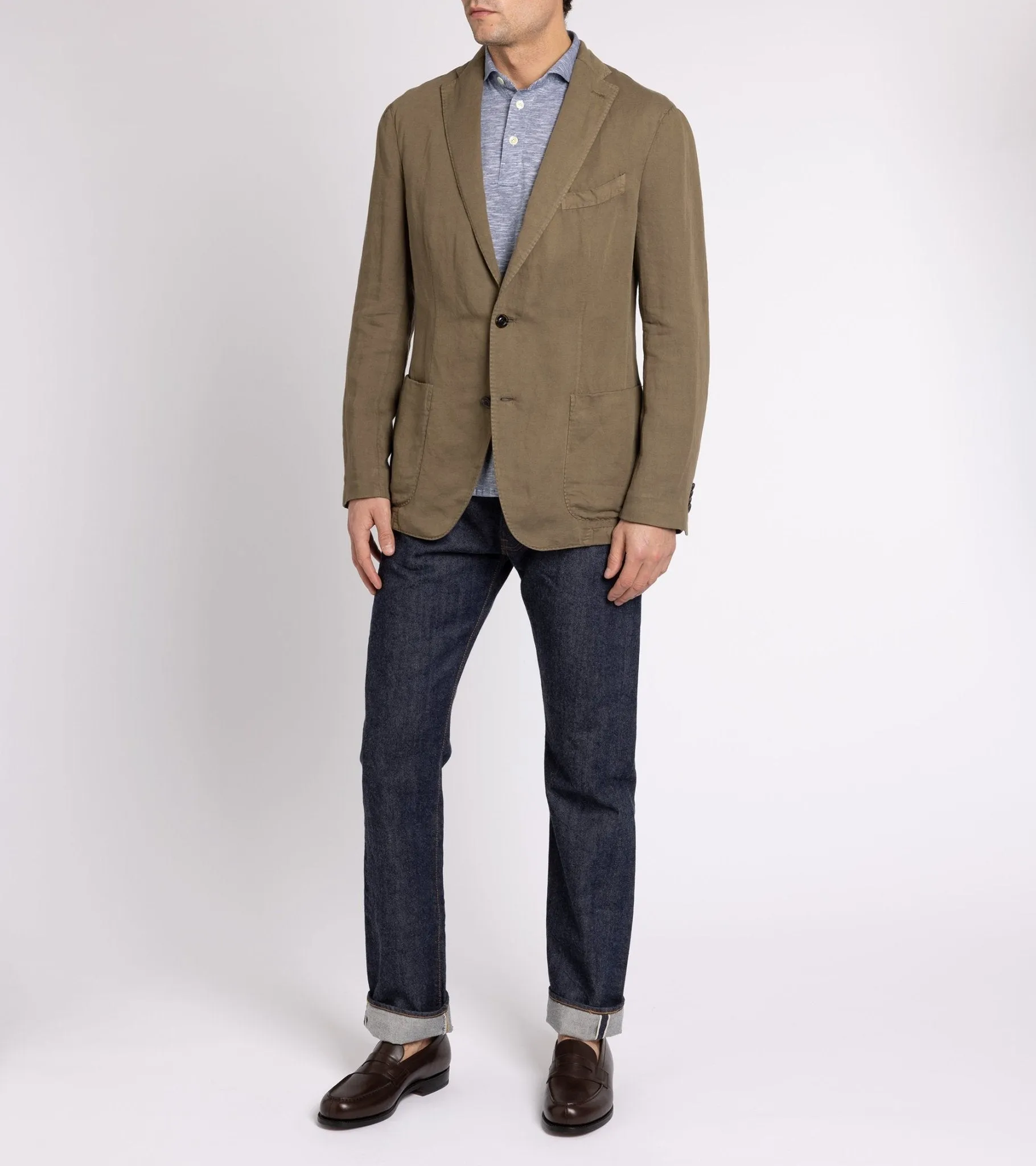 Boglioli Garment Dyed Cotton Linen K Jacket: Drab