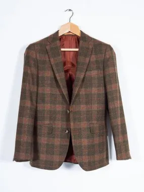 Brown Tweed  Blazer 100% Wool Tailored Fit by Torre