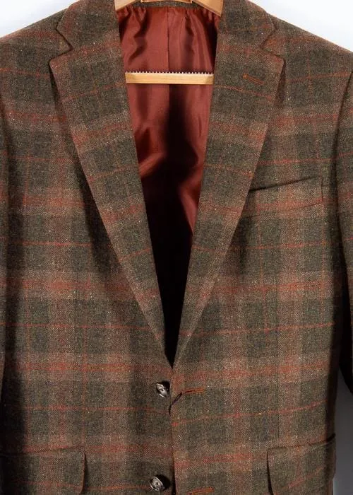 Brown Tweed  Blazer 100% Wool Tailored Fit by Torre