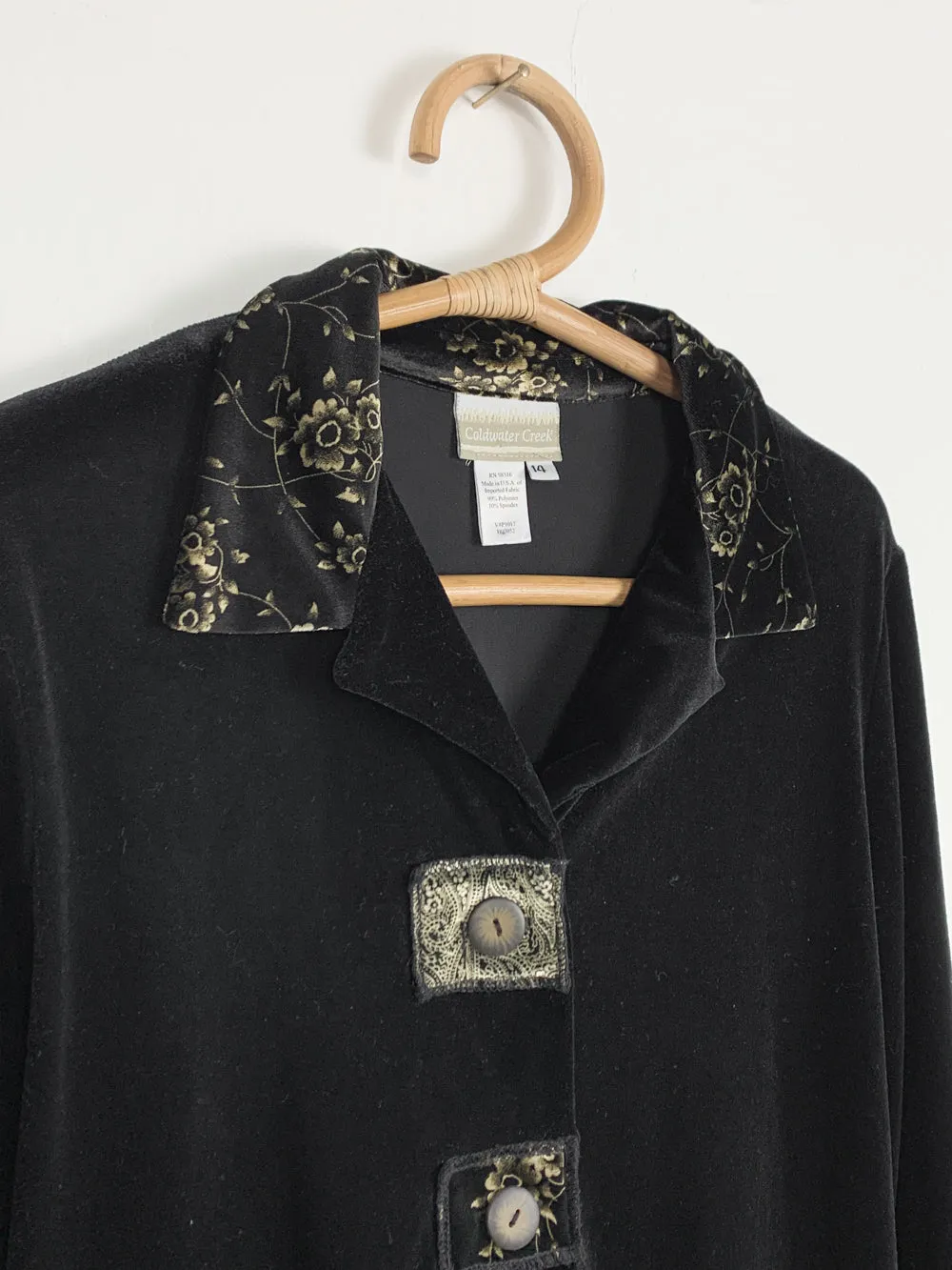 CC Moody Floral Velour Button Up Jacket