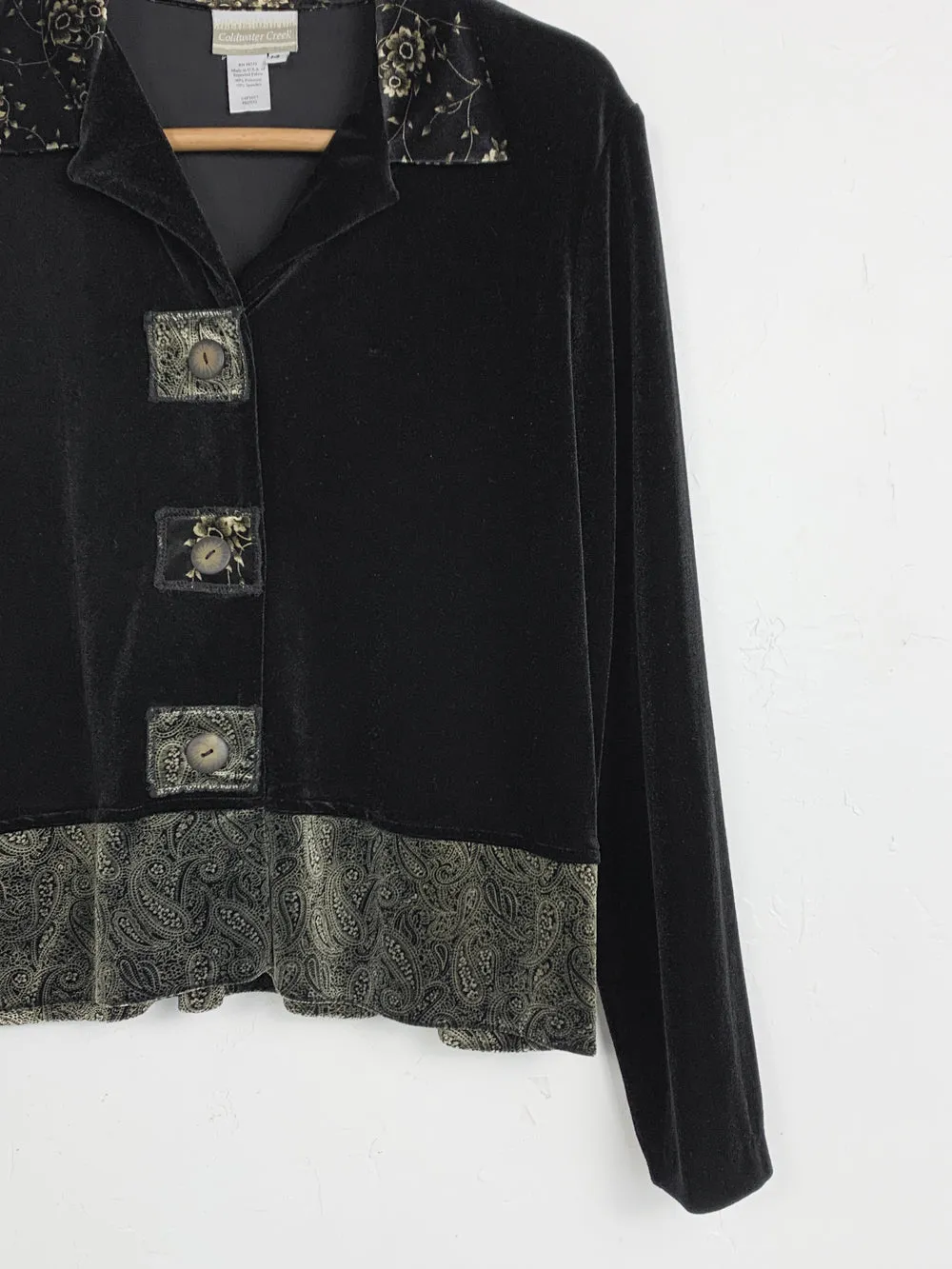 CC Moody Floral Velour Button Up Jacket