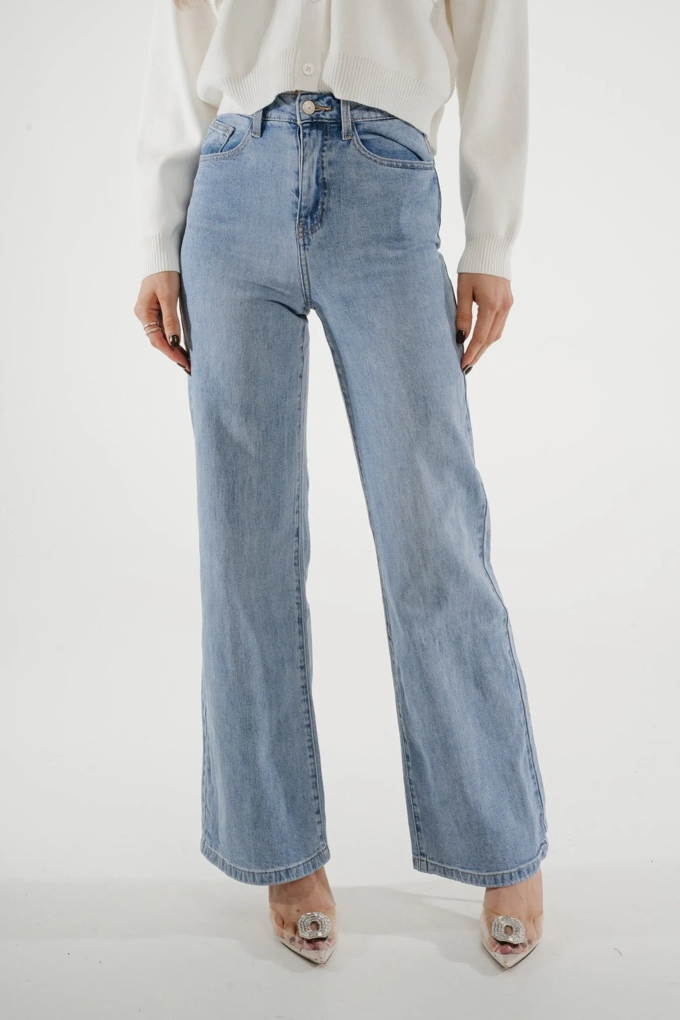 Cindy Wide Leg Jean In Light Wash