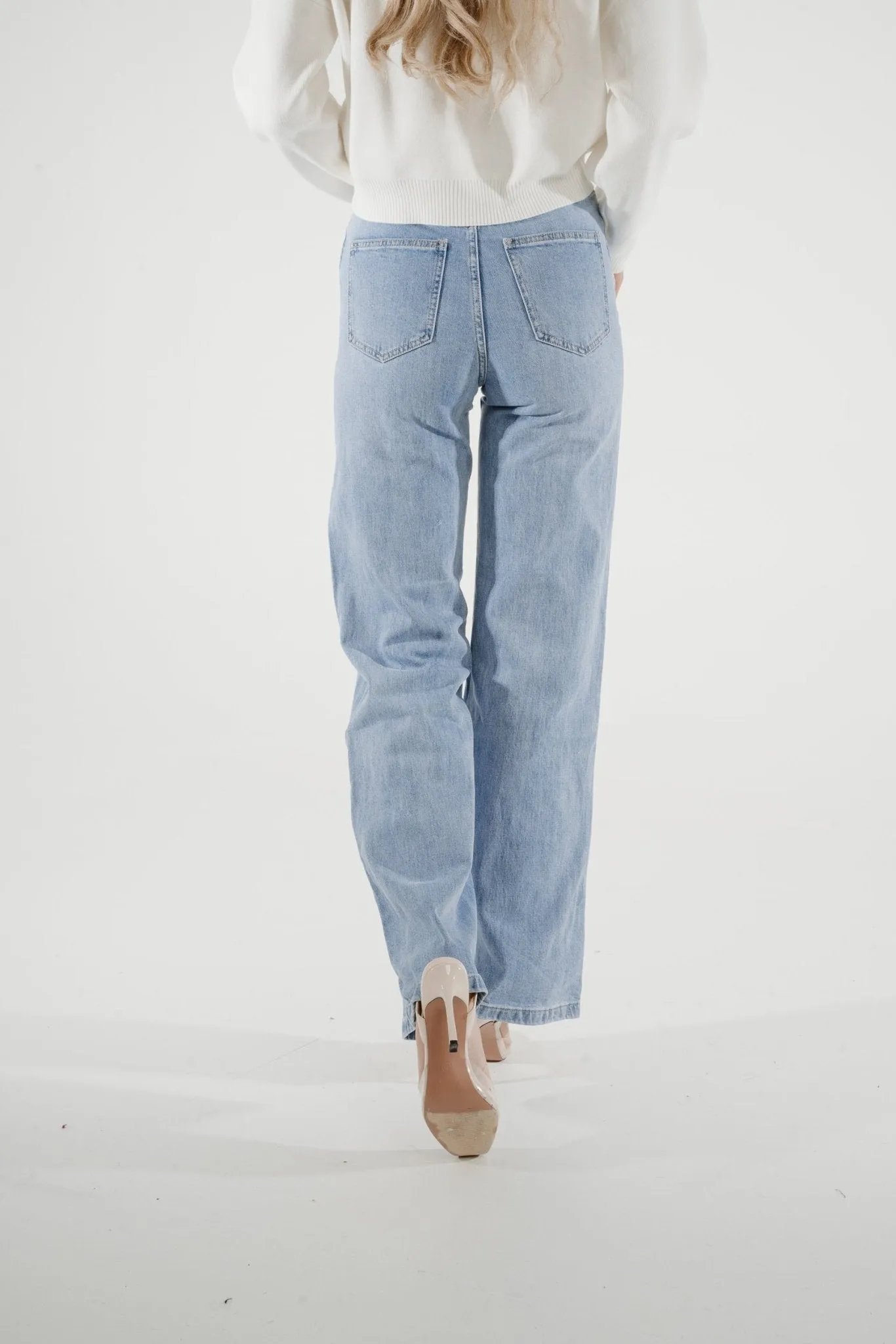 Cindy Wide Leg Jean In Light Wash