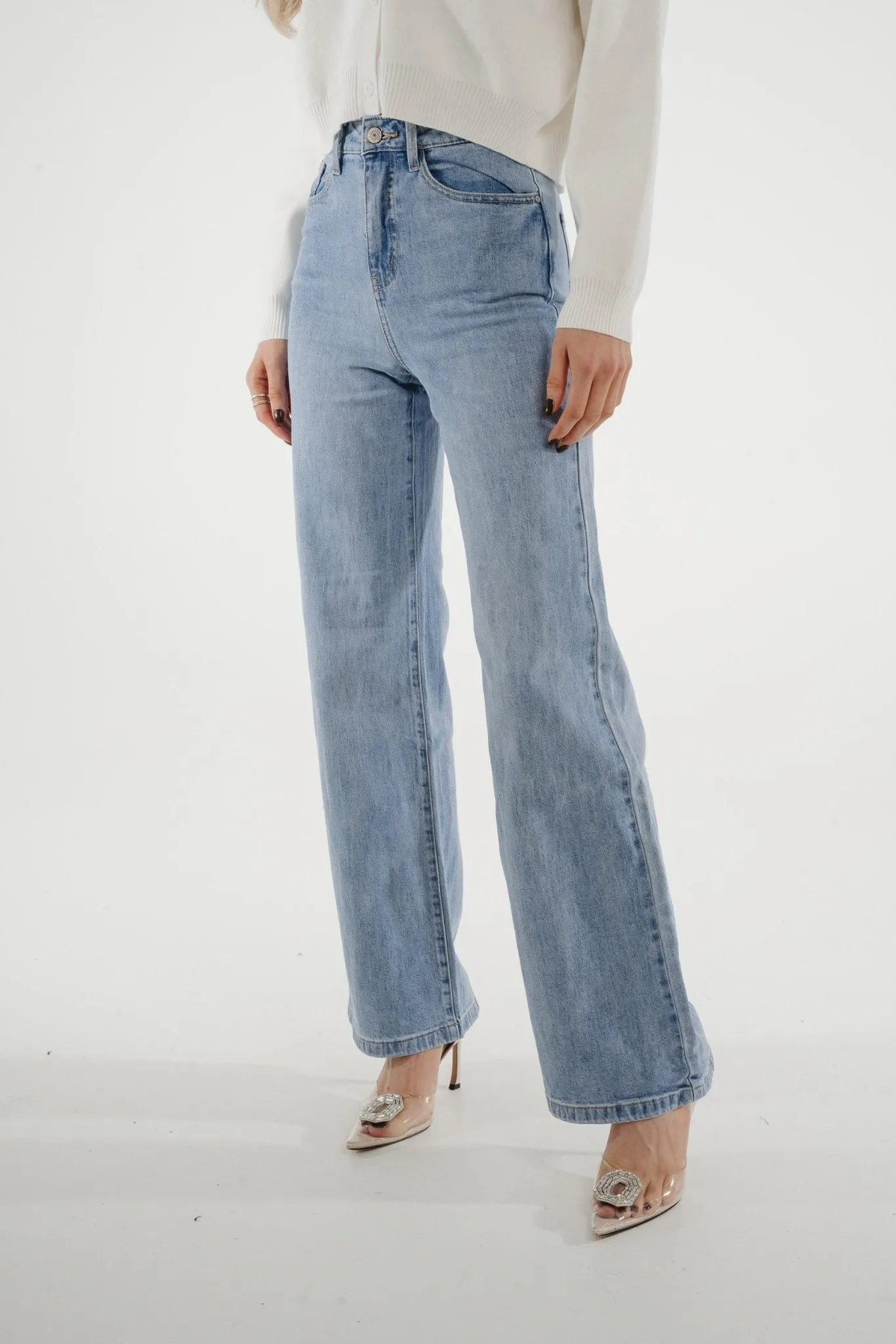 Cindy Wide Leg Jean In Light Wash