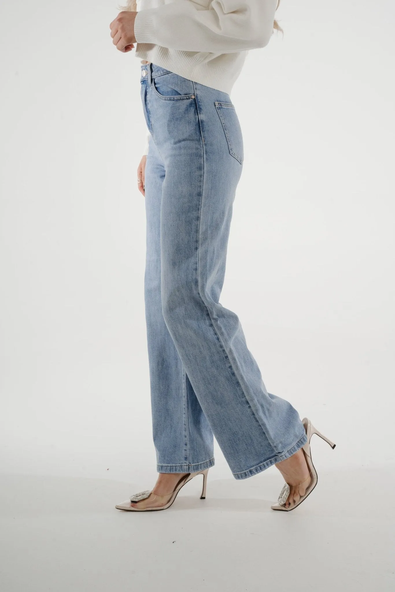 Cindy Wide Leg Jean In Light Wash