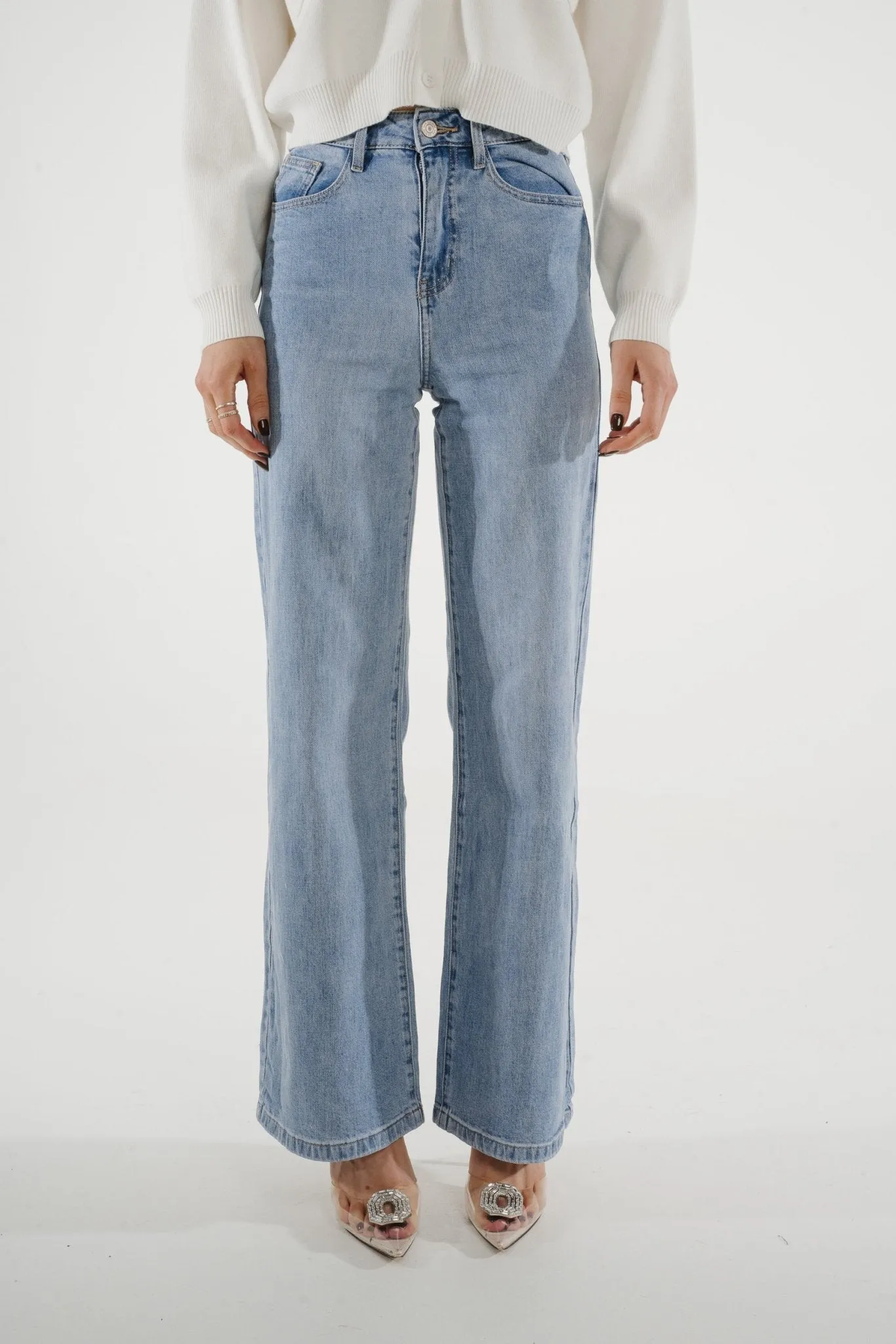 Cindy Wide Leg Jean In Light Wash