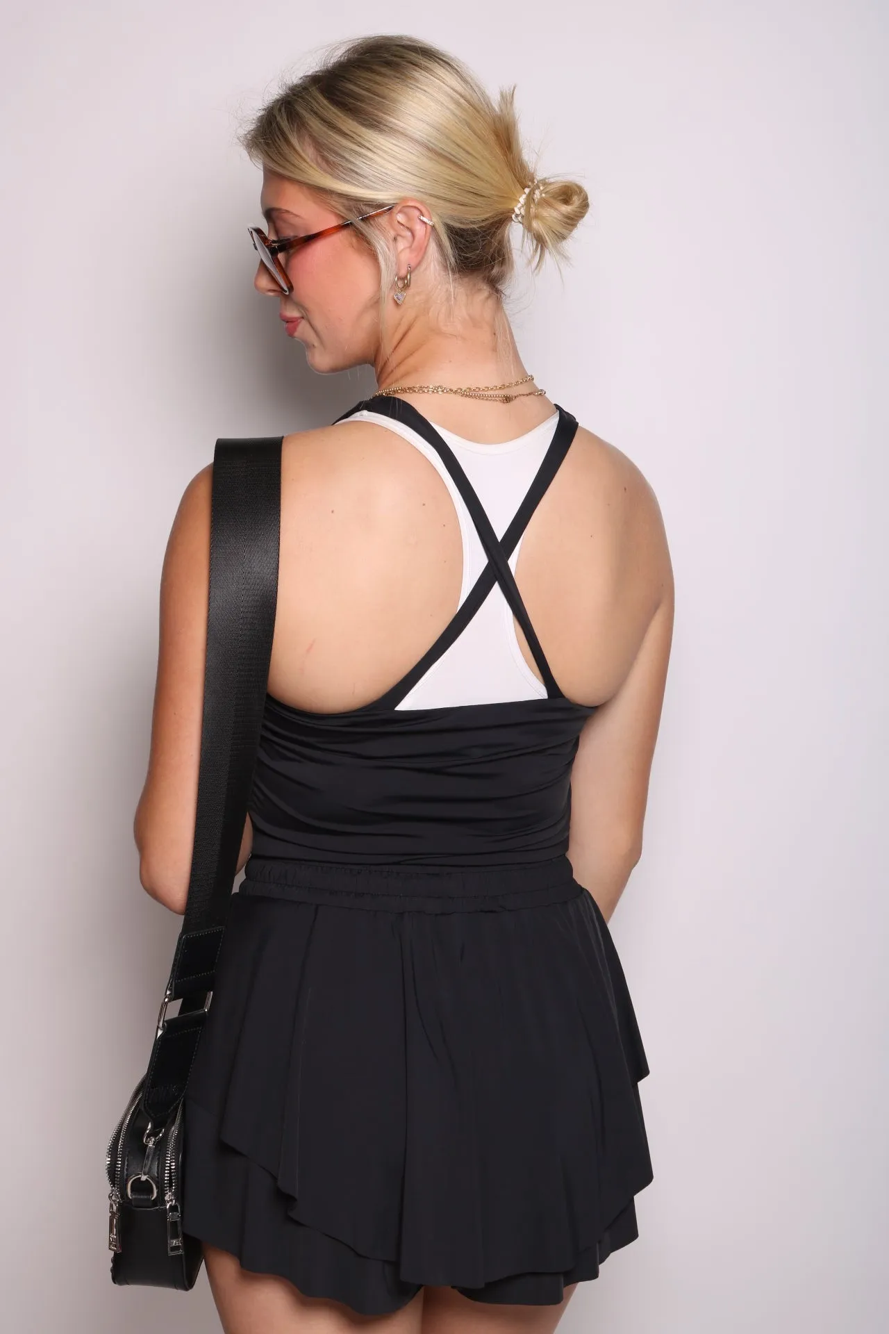 Country Club Prep Black Romper