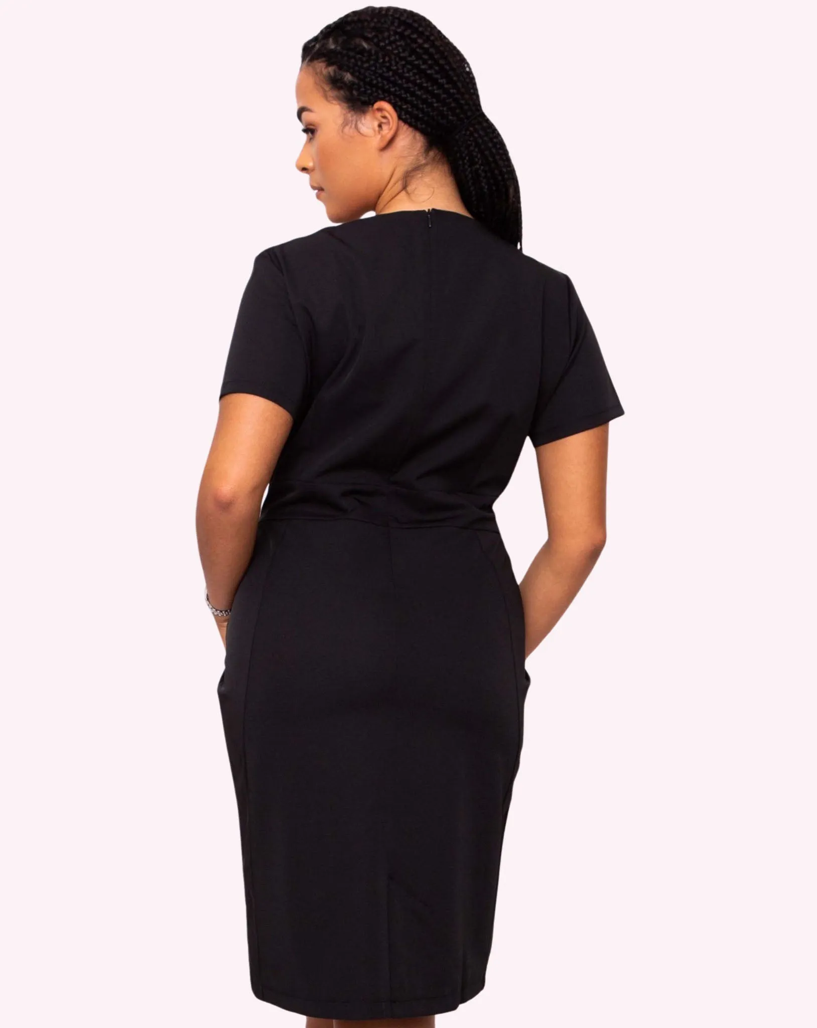 Couture V-Neck Work Dress