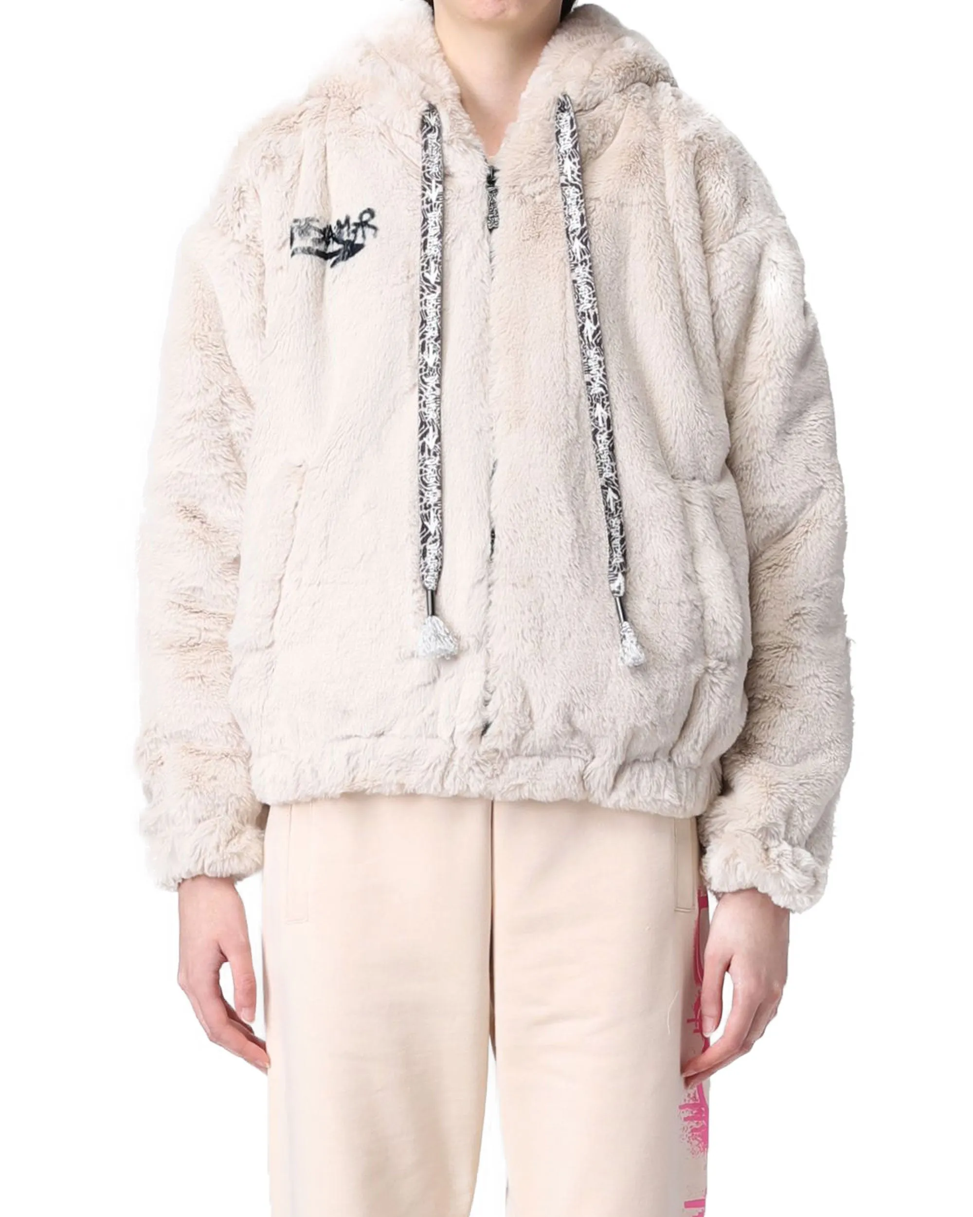 Disclaimer Eco-Fur Jacket Donna Off White