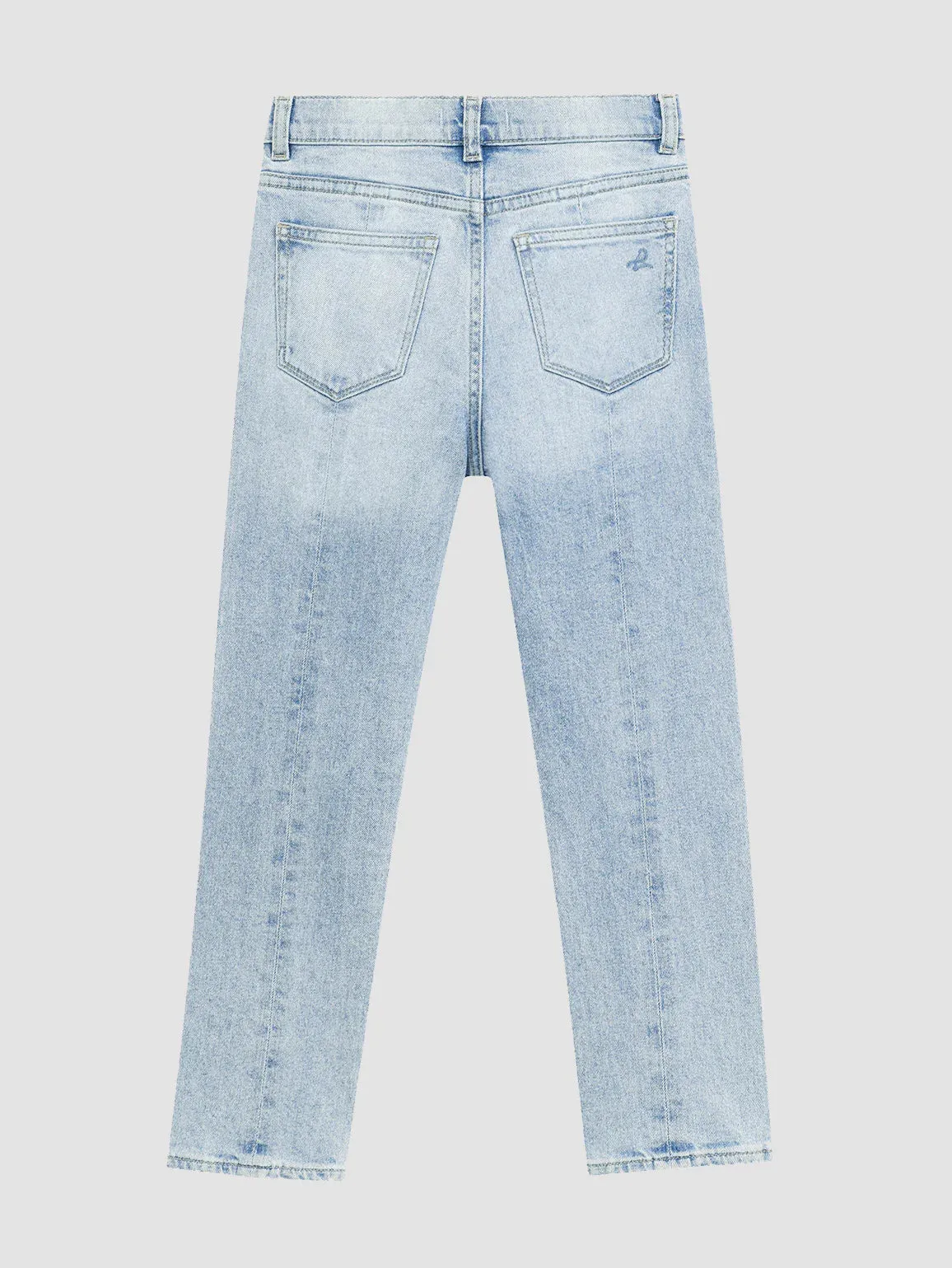 DL 1961 Emie Straight Hi-Rise Seaglass Distressed Jeans