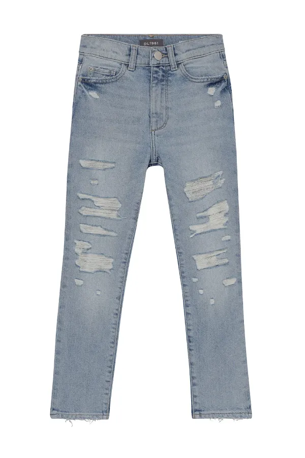 Emie Straight High Rise Jeans - Ice Distressed