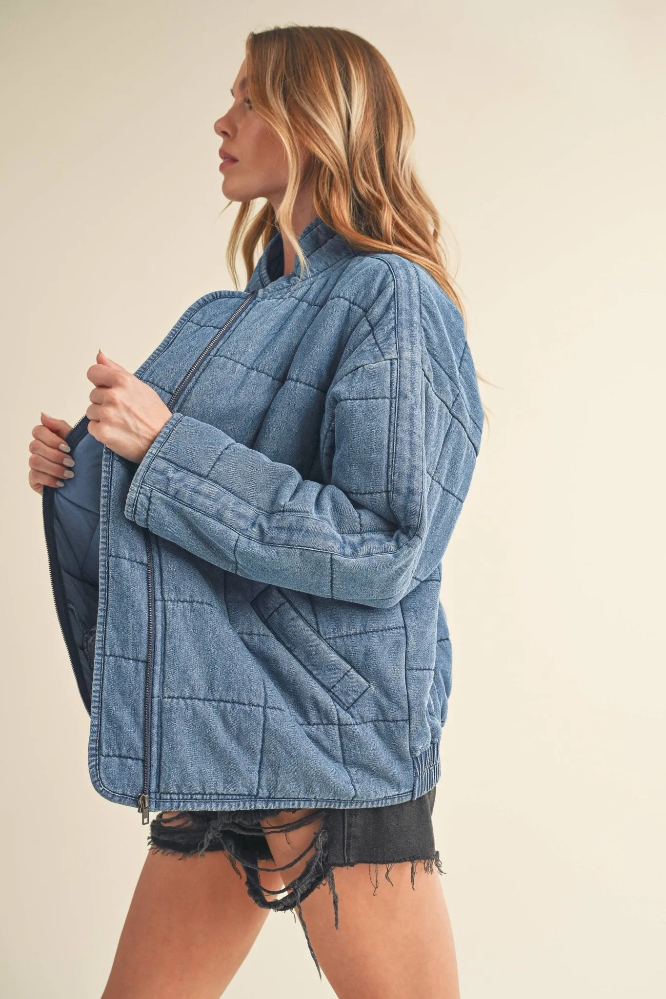 Fae Denim Quilted Jacket