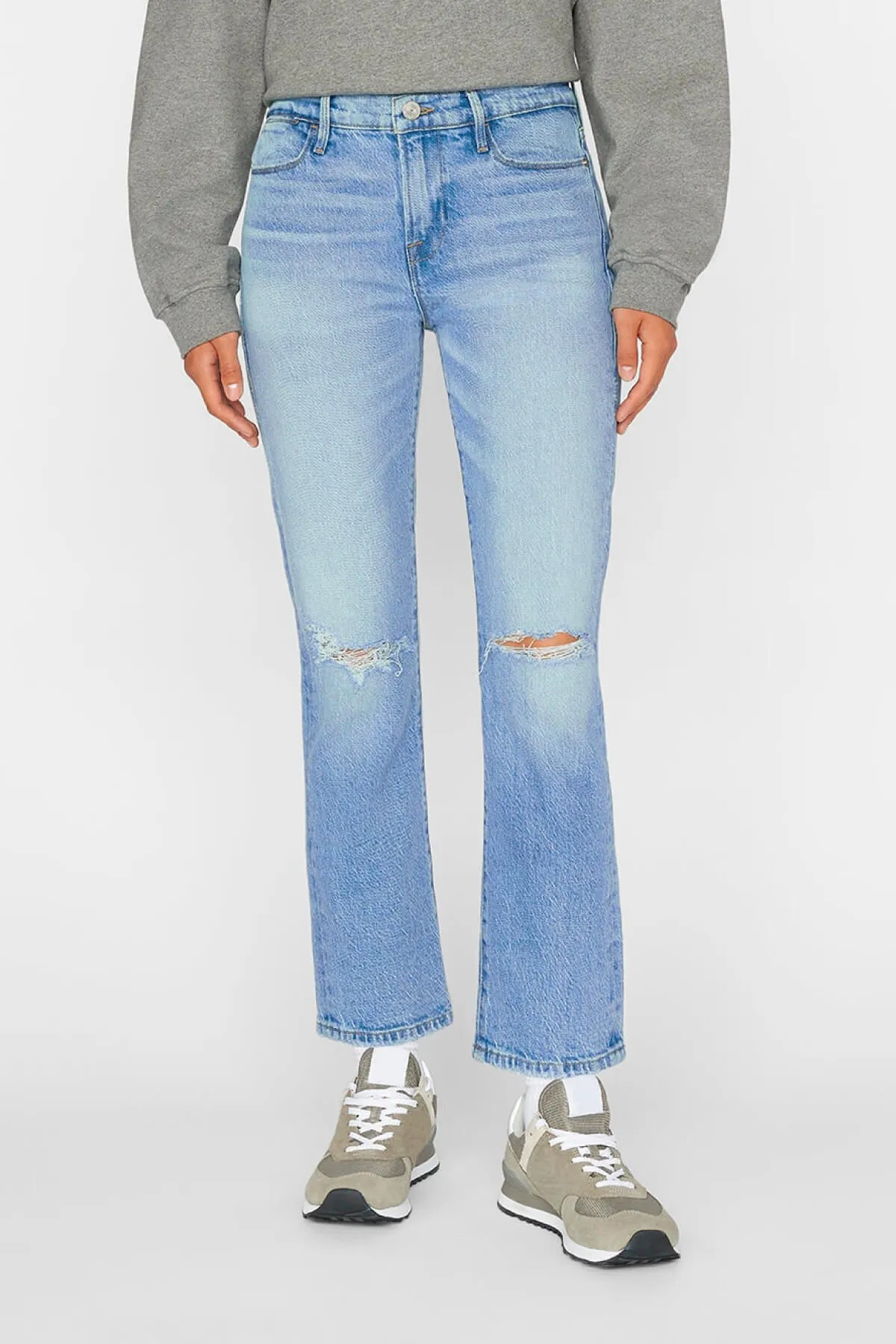 Frame Denim Le High Straight Jean - Demarco Rips