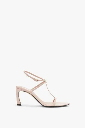 Frame Detail Sandal In Nude Leather