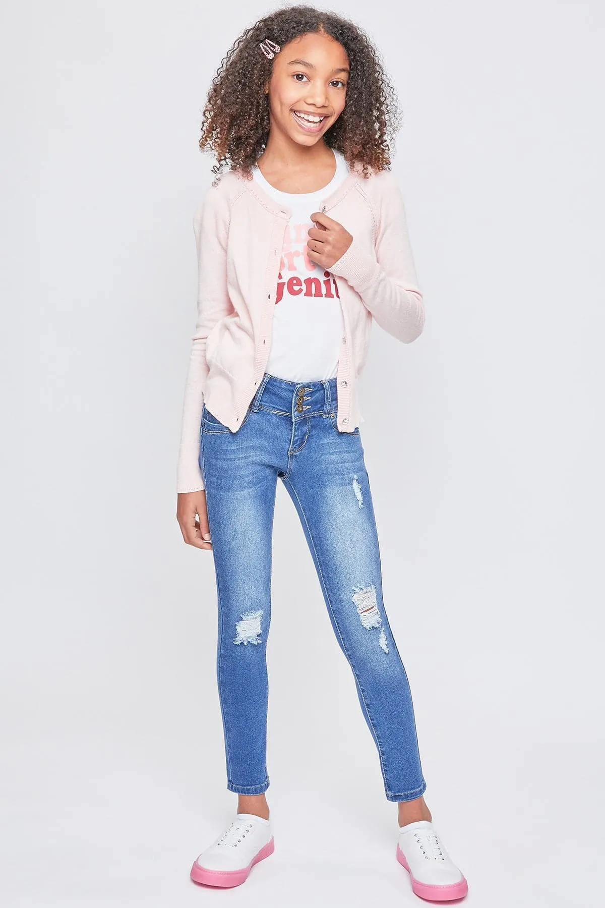 Girls Sustainable WannaBettaFit 3-Button Skinny Jeans