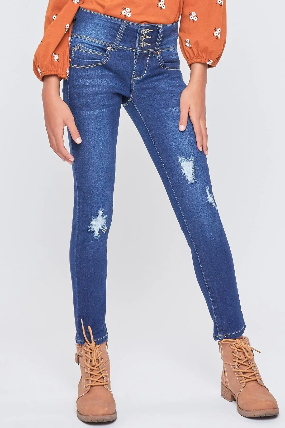 Girls Sustainable WannaBettaFit 3-Button Skinny Jeans