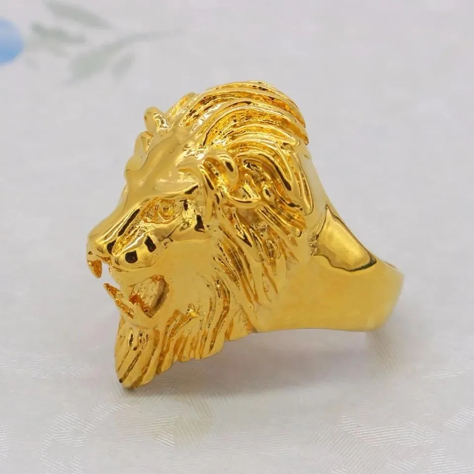 Gold Lion Rings For Men Gold Color -S4212986