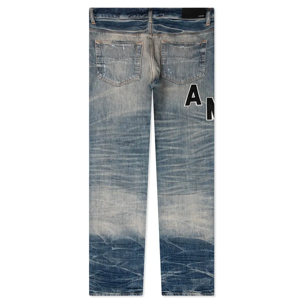 Vintage Logo Straight-Leg Hockey Jeans - Retro Style Denim with Classic Emblem