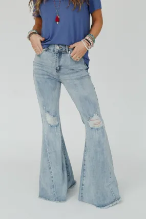 Indigo Flare Bell Bottom Jean - Light Wash