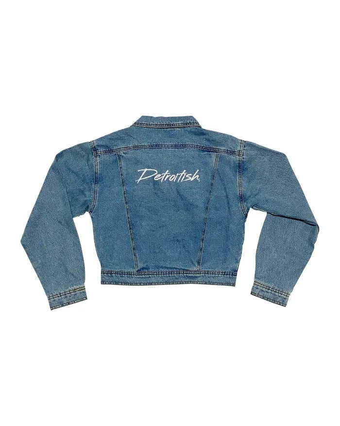 Ink Detroit Detroitish Dirty Script Ladies Jean Jacket