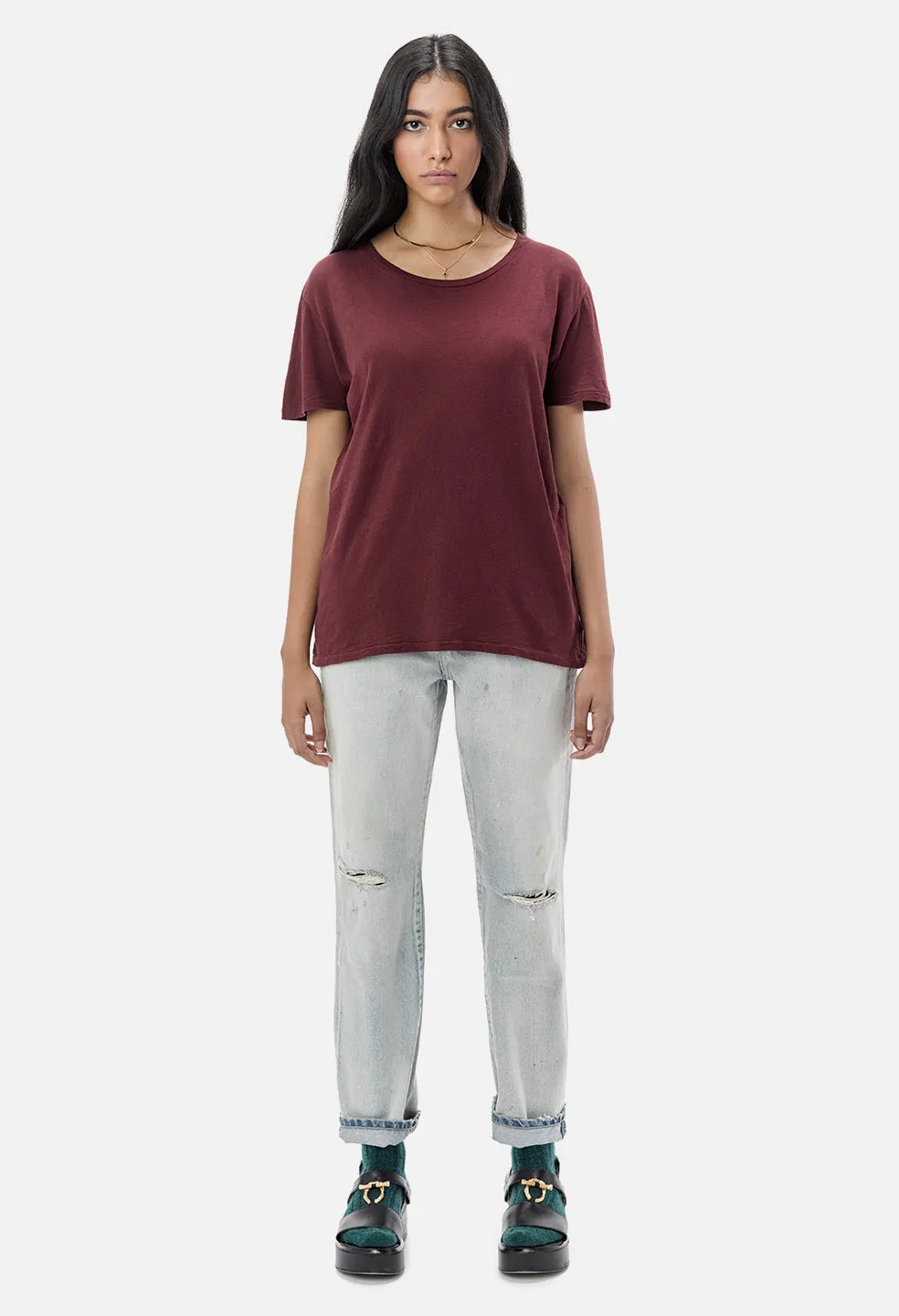 Jersey Relaxed Tee / Burgundy