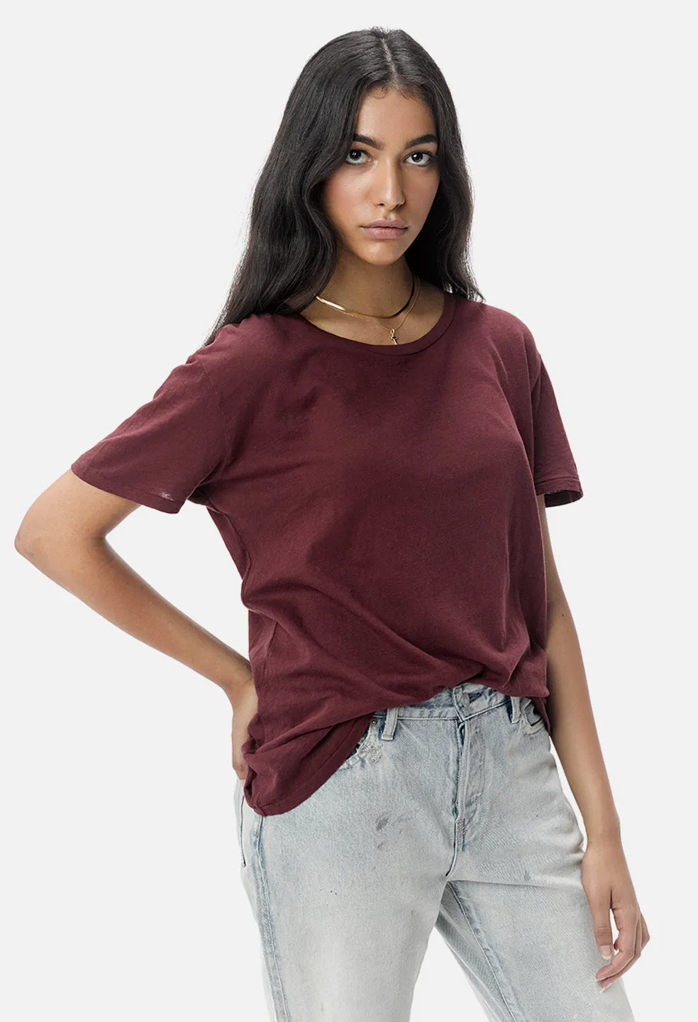 Jersey Relaxed Tee / Burgundy