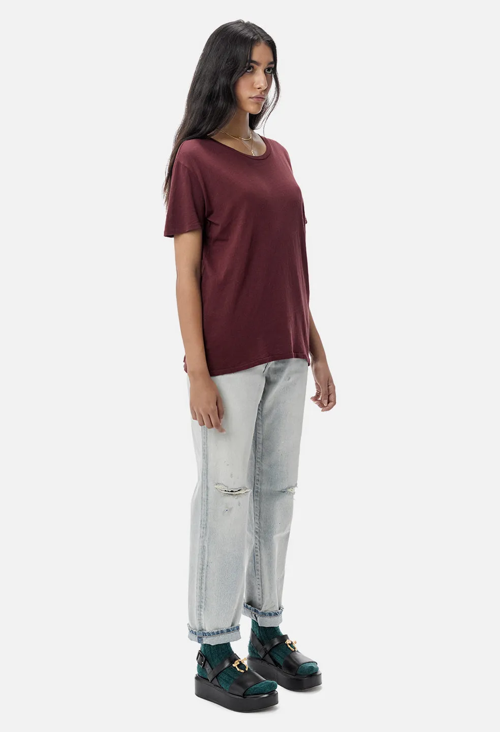 Jersey Relaxed Tee / Burgundy