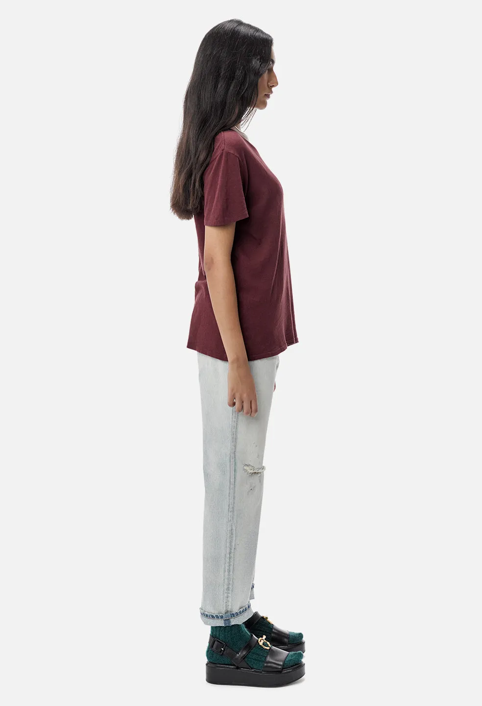 Jersey Relaxed Tee / Burgundy