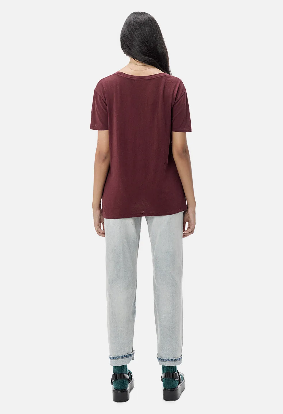 Jersey Relaxed Tee / Burgundy