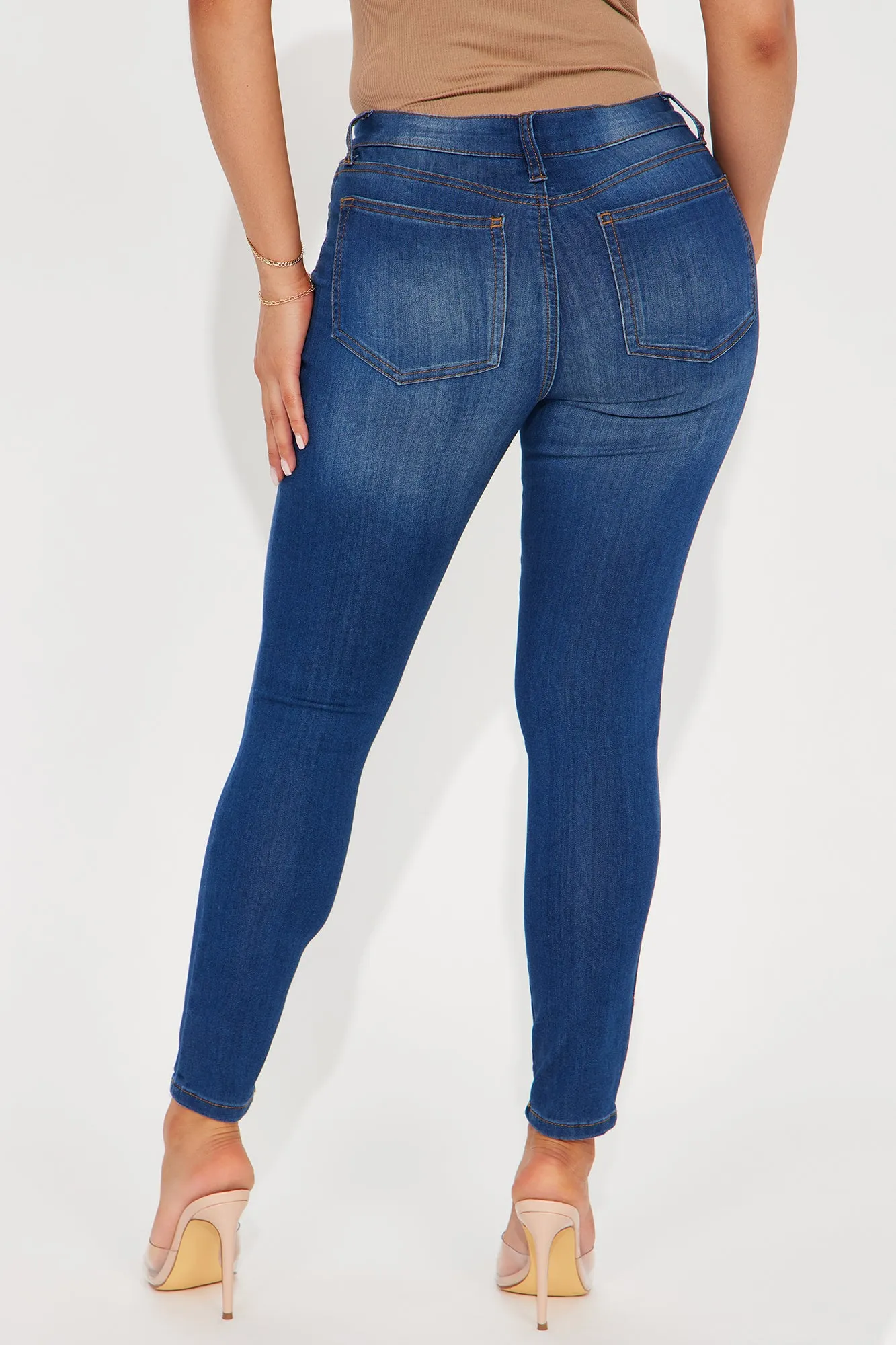 Joana Stretch Ripped Skinny Jeans - Medium Wash