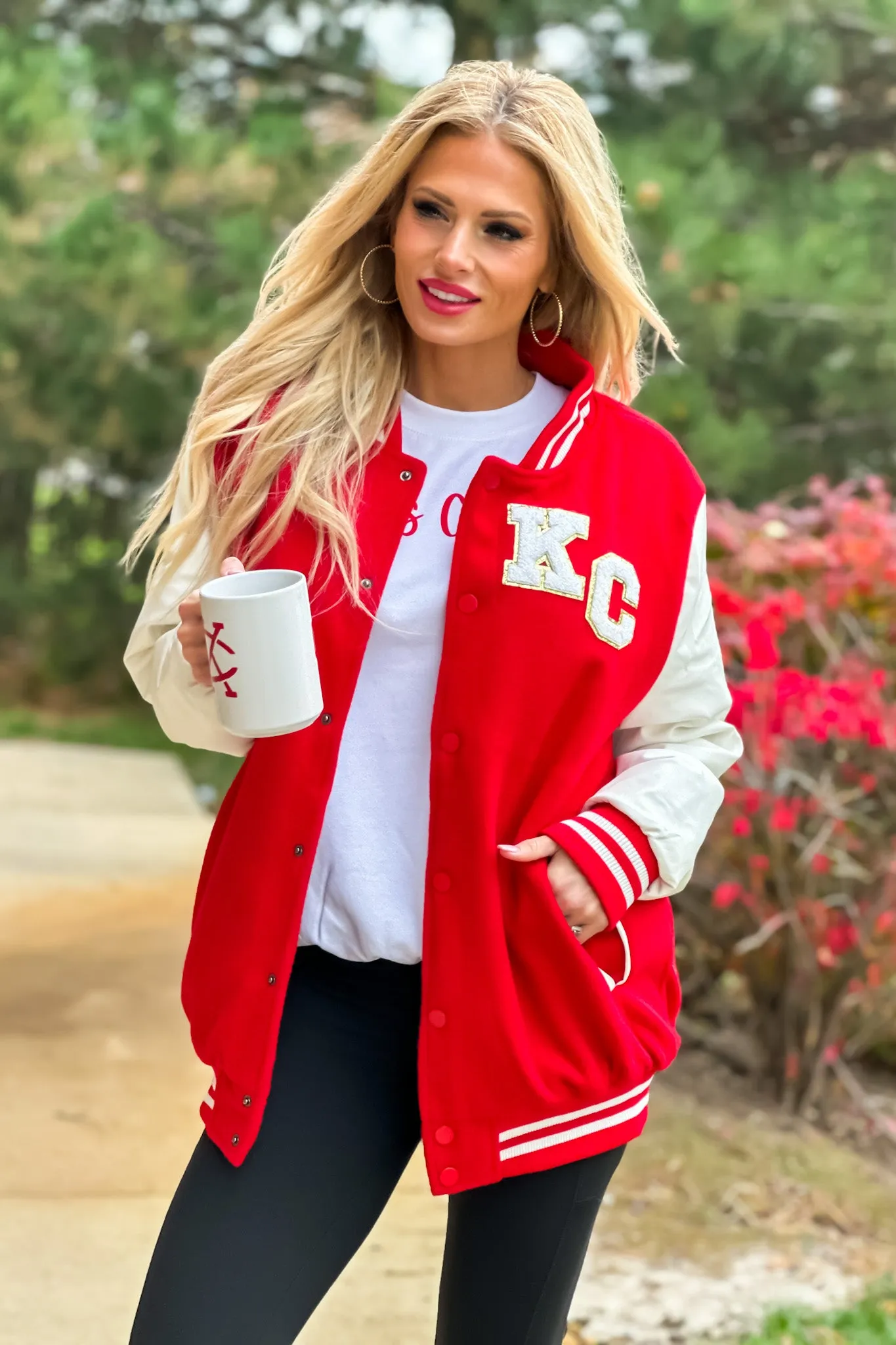 KC Varsity Letterman's Jacket : Red/White/Gold