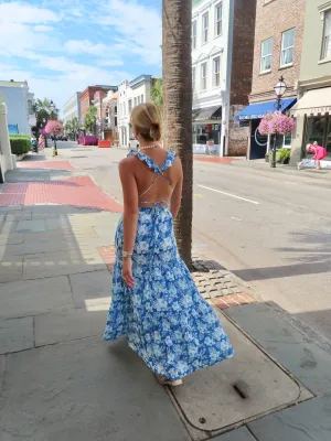 Lindsay Maxi Dress Blue Hawaii