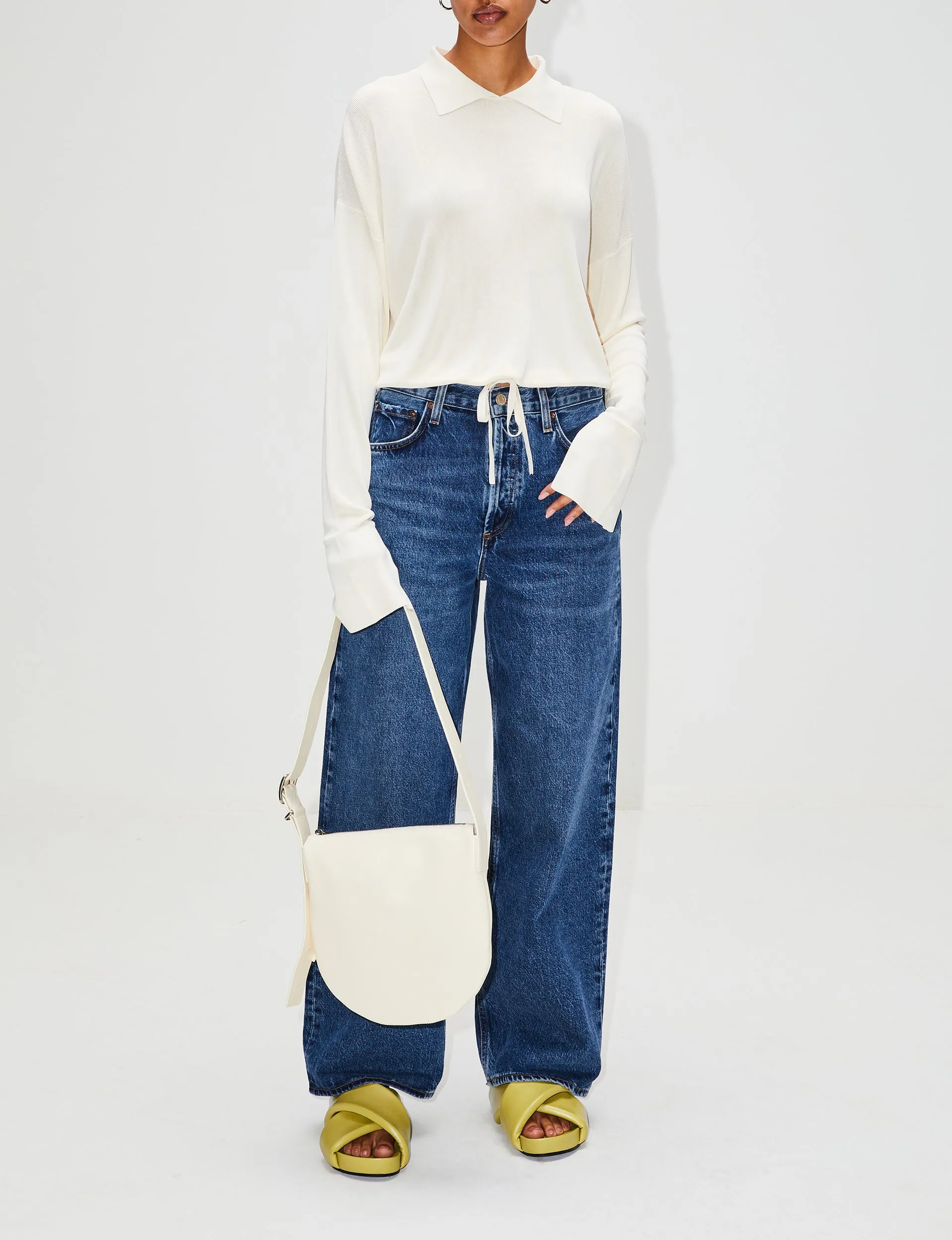 Low Slung Wide Leg Jean