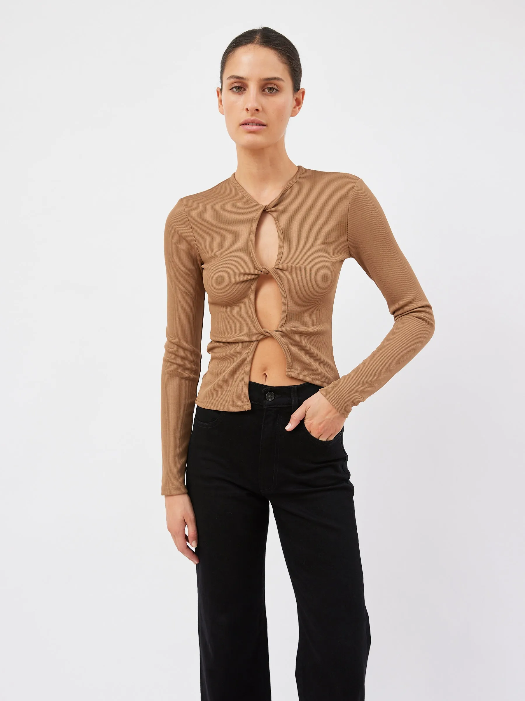 Open Twist Long Sleeve Top