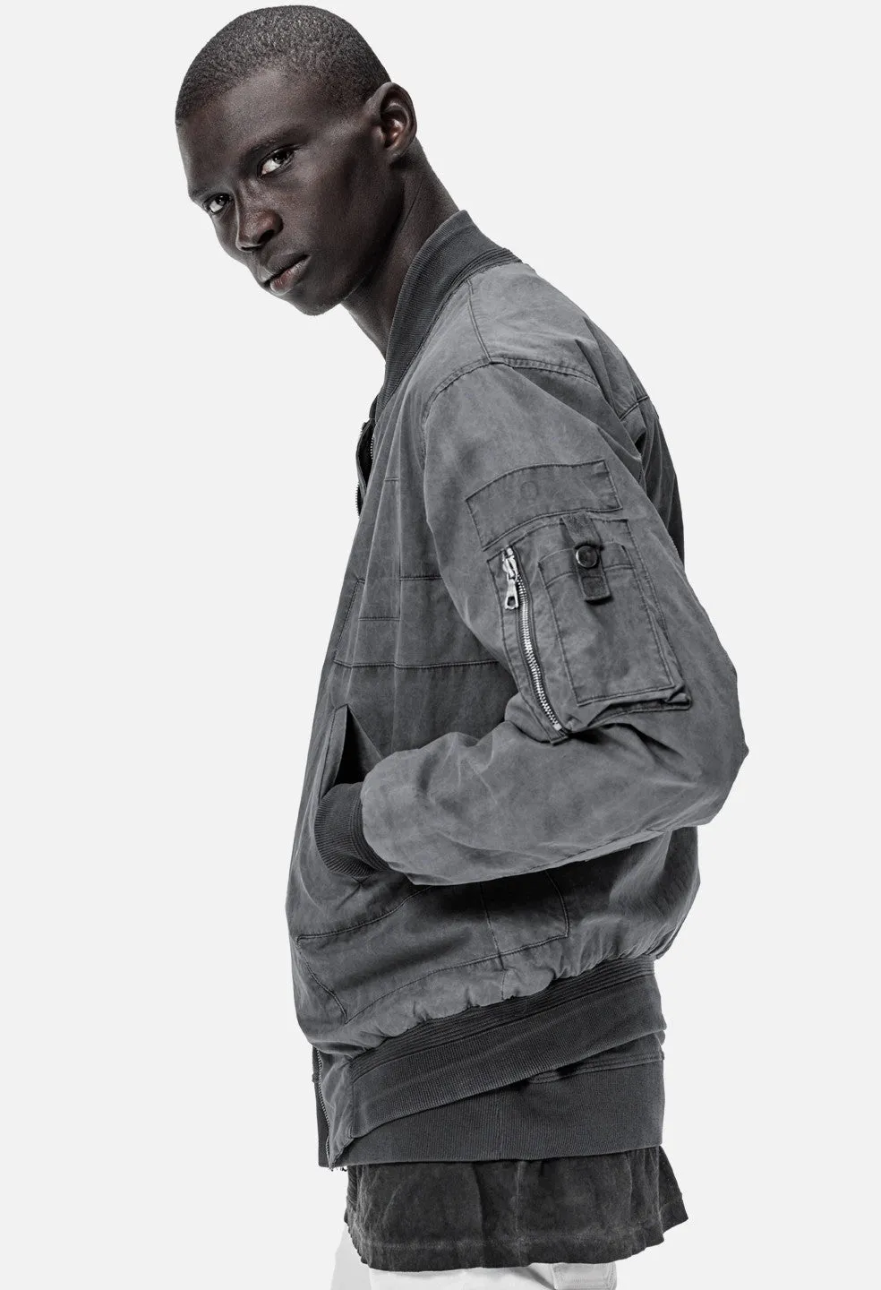 Paneled Flight Jacket / Black